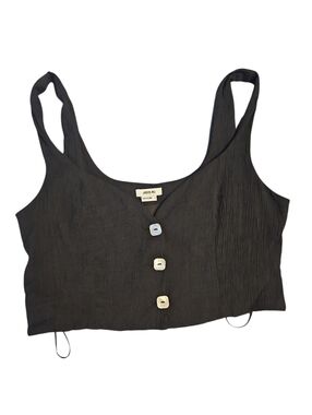 Jason Wu Black Cropped Vest with Shell Buttons Size Large